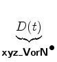 $\displaystyle \underbrace{D (t)}_{ \mbox{{\cmssbx xyz\_VorN}}^{\mbox{$\bullet$}} }$