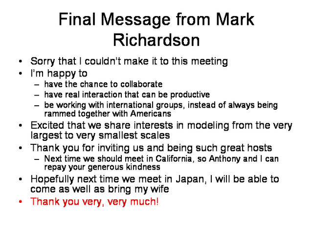 Final Message from Richardson