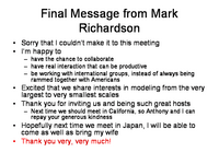 Final Message from Richardson