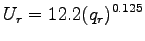 $\displaystyle U_{r} = 12.2 (q_{r})^{0.125}$