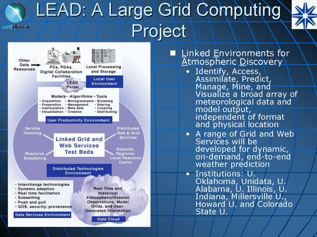 LEAD: A Large Grid Computing Project