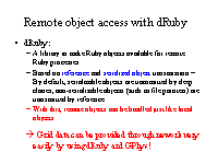 Remote object access with dRuby