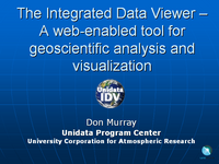 The Integrated Data Viewer A web-enabled tool for geoscientific analysis and visualization