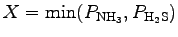 $\displaystyle X = {\rm min}(P_{\rm NH_3}, P_{\rm H_{2}S} )$